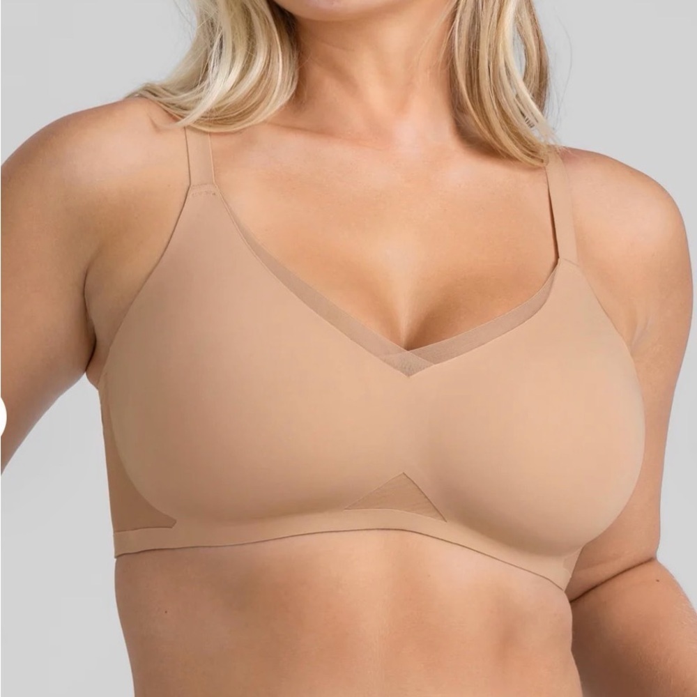 Honeylove Liftwear CrossOver Bra Seamless Tan Bra Wireless Comfort Smooth